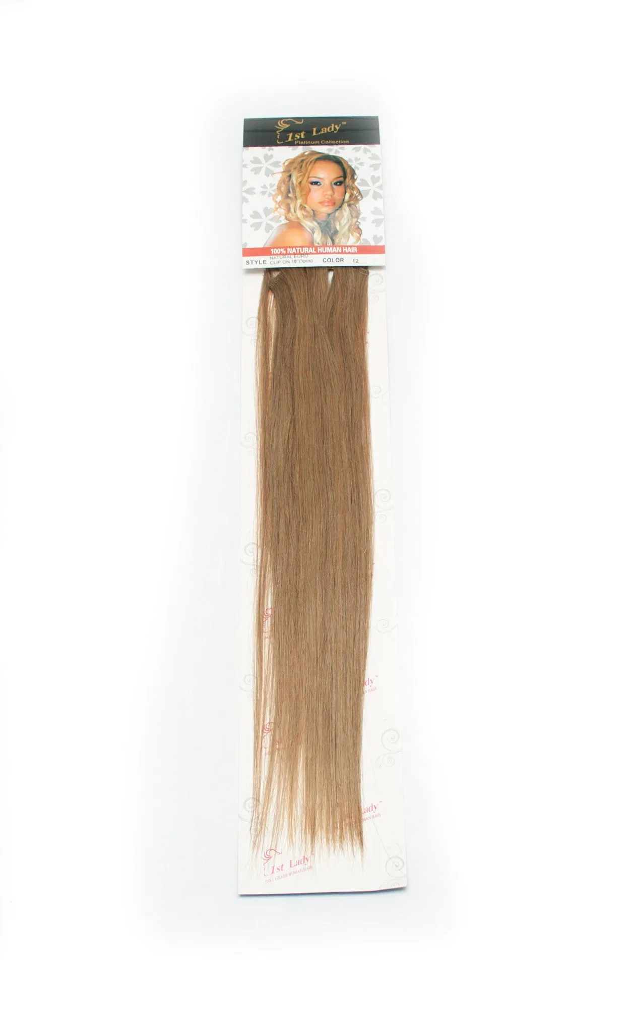 1st Lady Natural Euro Human Hair Blended Clip on Hair Extensions 18" (3Pcs)