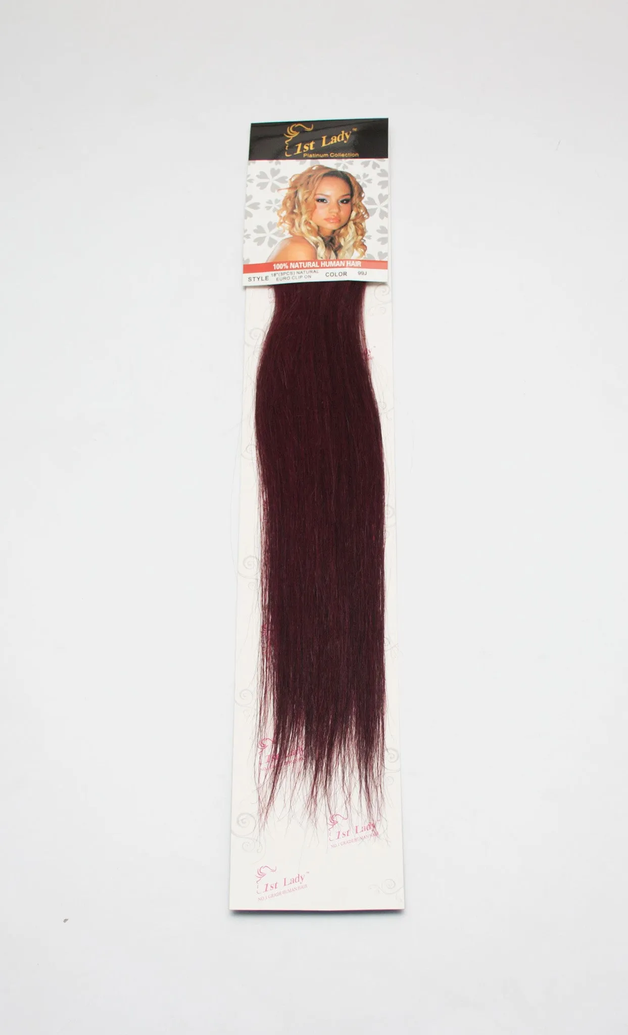 1st Lady Natural Euro Human Hair Blended Clip on Hair Extensions 18" (3Pcs)