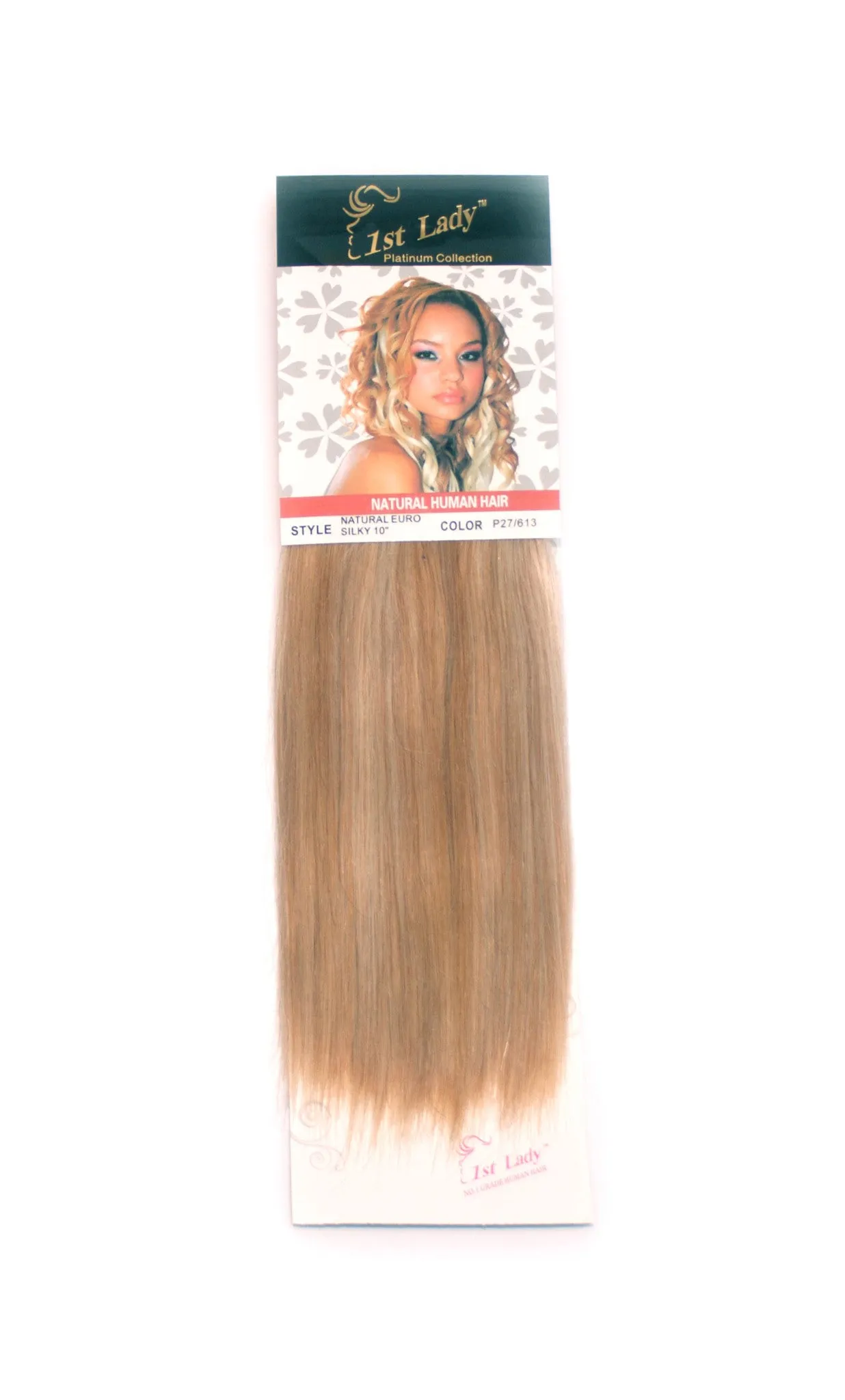 1st Lady Natural Euro Silky Straight Blended Human Hair Weft 10"