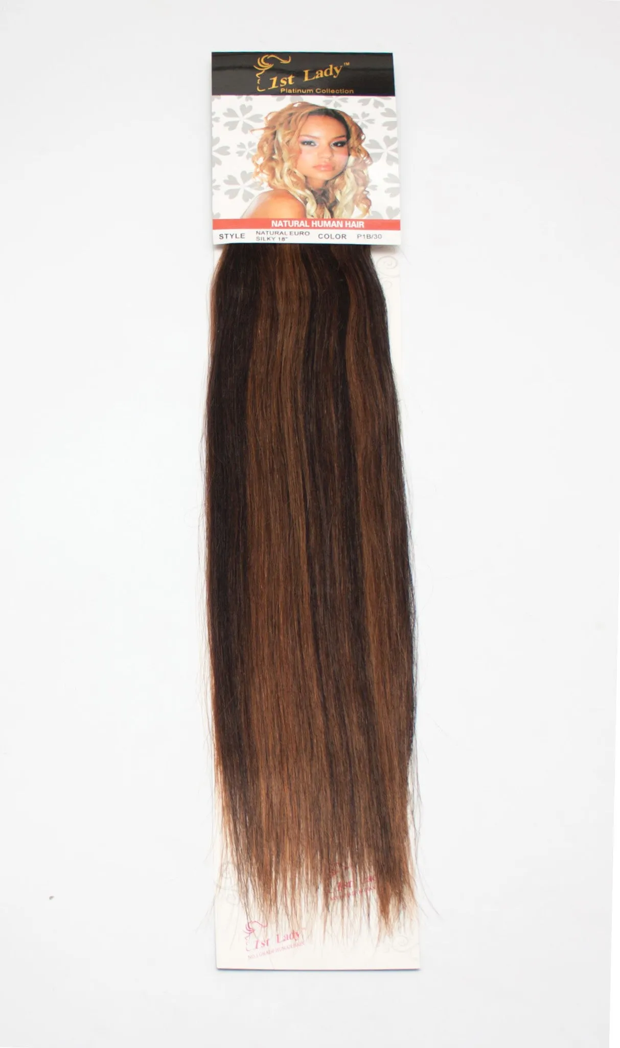 1st Lady Natural Euro Silky Straight Blended Human Hair Weft 18"