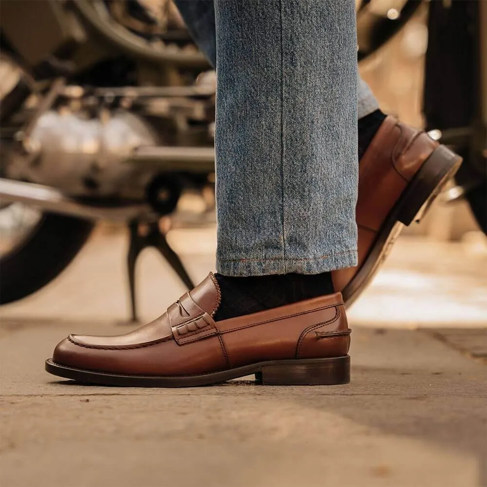 6 CM / 2.36 Inches (No Shoe Last) - CMR CHAMARIPA Height Increasing Loafers - Casual Elevator Shoes - Boutique Custom-Made Brown Leather Loafers