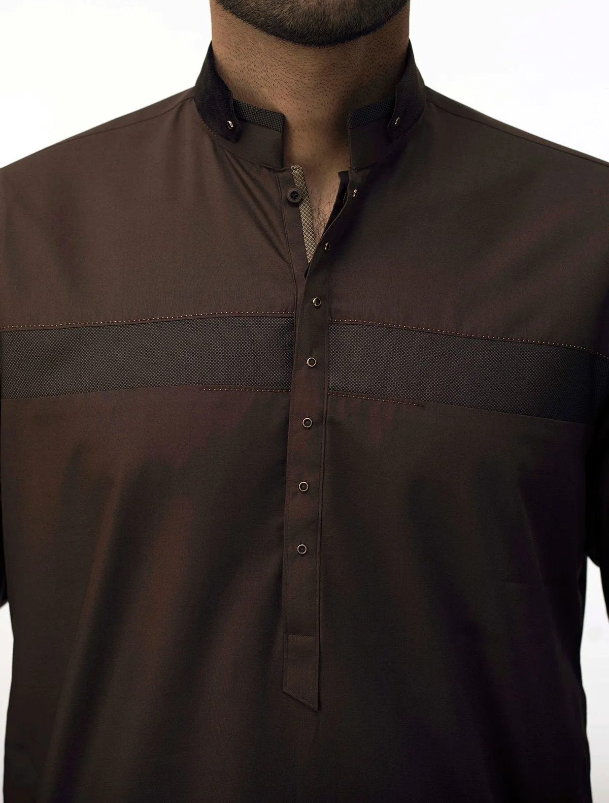 BROWN FRONT PANEL KAMEEZ SHALWAR