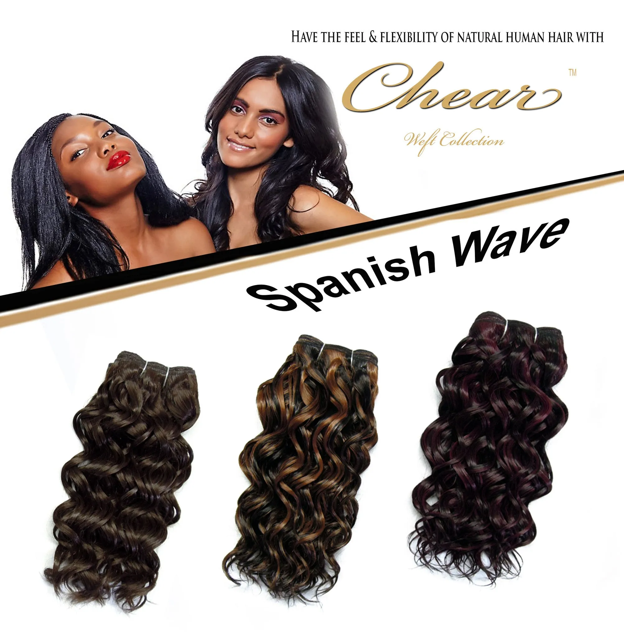 Chear Spanish Wave 12" Blended Human hair Weft