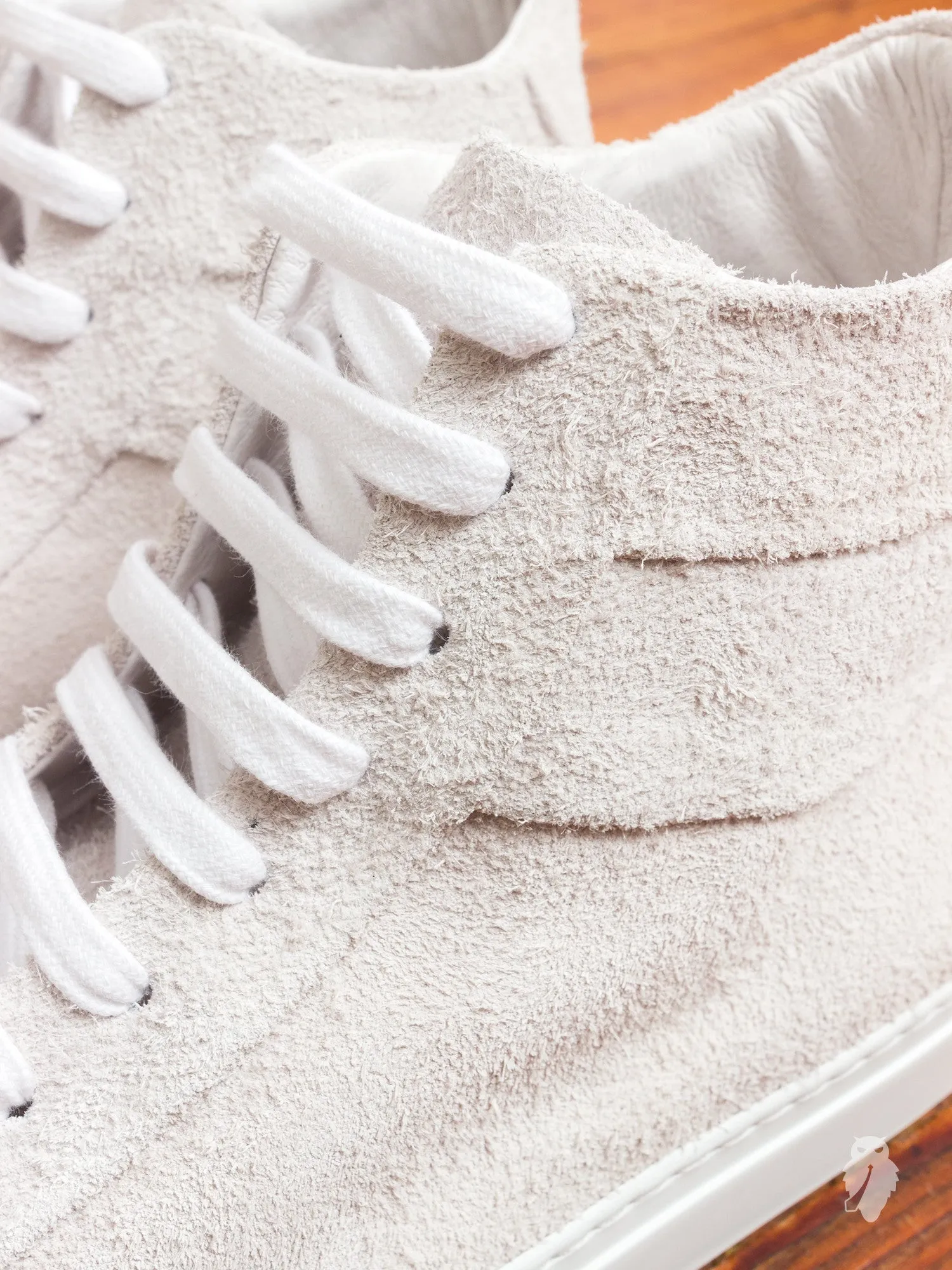 Court Hi-Top Sneaker in White Suede