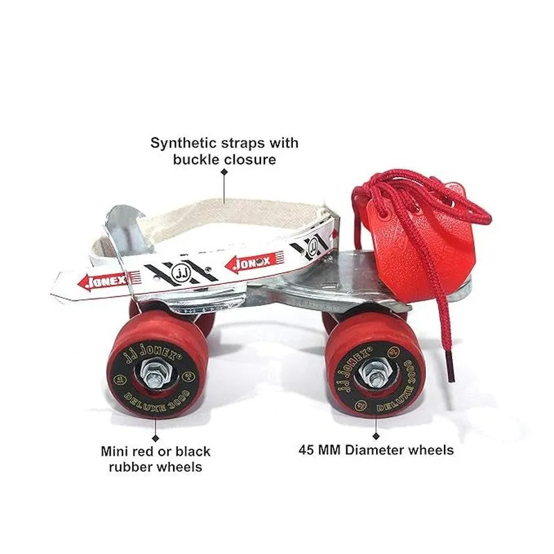 JJ Jonex Deluxe with Brake Adjustable Quad Roller Skates | 6-15 Years (MYC)