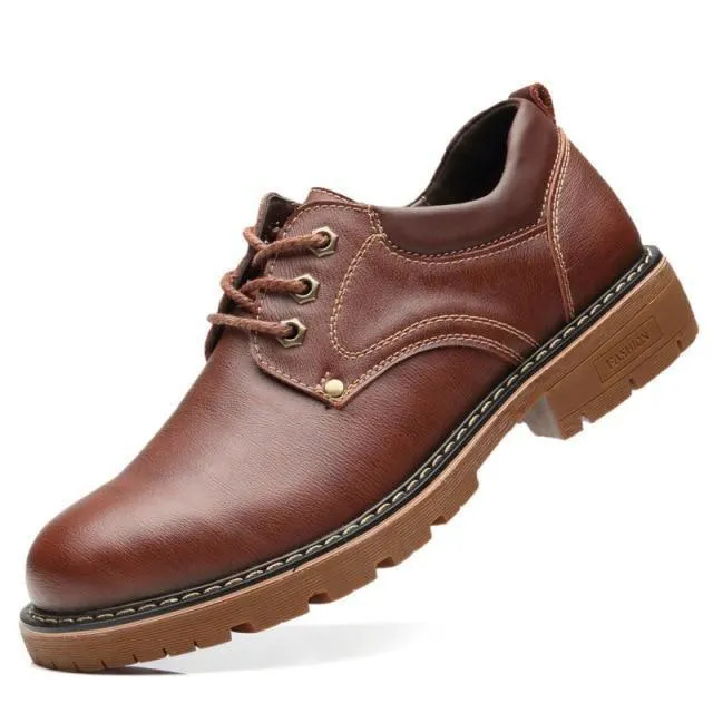 Men's Casual Shoes Genuine Leather 2021 Brogue Safety Sneakers #9536