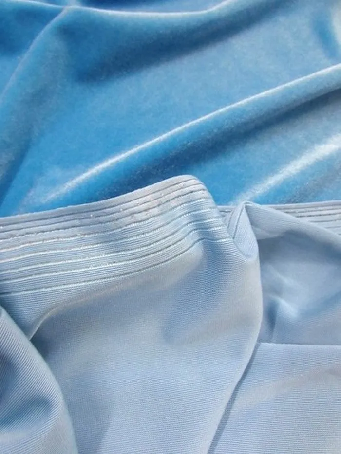 Stretch Velvet Velour Spandex 360 Grams Costume Fabric / Cobalt / Sold By The Yard