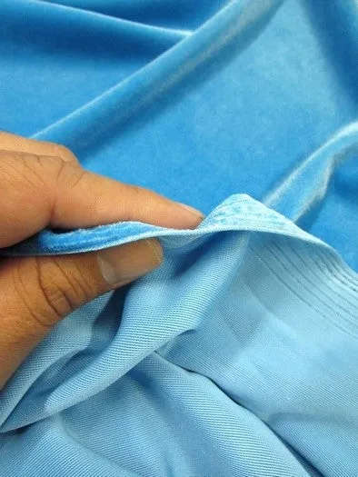 Stretch Velvet Velour Spandex 360 Grams Costume Fabric / Royal Blue / Sold By The Yard